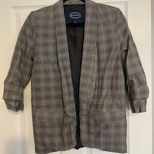 Scoop Plaid Blazer